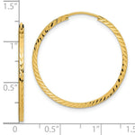 Load image into Gallery viewer, 14K Yellow Gold Diamond-cut Square Tube Endless Hoop Earrings