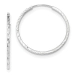 Load image into Gallery viewer, 14k White Gold Diamond-cut Square Tube Endless Hoop Earrings
