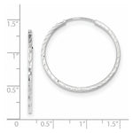 Load image into Gallery viewer, 14k White Gold Diamond-cut Square Tube Endless Hoop Earrings