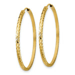 Load image into Gallery viewer, 14K Yellow Gold Diamond-cut Square Tube Endless Hoop Earrings