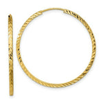 Load image into Gallery viewer, 14K Yellow Gold Diamond-cut Square Tube Endless Hoop Earrings