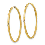 Load image into Gallery viewer, 14K Yellow Gold Diamond-cut Square Tube Endless Hoop Earrings