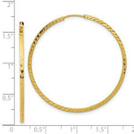 Load image into Gallery viewer, 14K Yellow Gold Diamond-cut Square Tube Endless Hoop Earrings