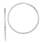 Load image into Gallery viewer, 14k White Gold Diamond-cut Square Tube Endless Hoop Earrings