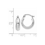 Load image into Gallery viewer, 14K White Gold 4mm Round Hoop Earrings 4.75mm width