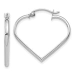 Load image into Gallery viewer, 14K White Gold 2mm Heart Hoop Earrings 2mm width