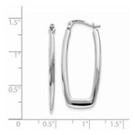 Load image into Gallery viewer, 14K White Gold Polished 2.25mm Rectangle Hoop Earrings 2.25mm width