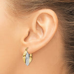 Load image into Gallery viewer, 14K Two-tone Gold Polished Knife-edge Double Hoop Earrings 8mm width