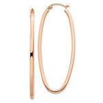 Load image into Gallery viewer, 14K Rose Gold 2mm Square Tube Oval Hoop Earrings 2mm width