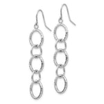Load image into Gallery viewer, 14K White Gold Diamond Cut Circle Dangle Earrings