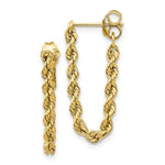 Load image into Gallery viewer, Dangle Hoop Looping Rope Chain Earrings in 14K Yellow Gold