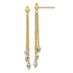 Load image into Gallery viewer, 14K Two-tone Gold Cable Chain Faceted Bead Earrings
