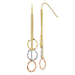 Load image into Gallery viewer, 14K Tri-Color Gold Faceted Circle Earrings