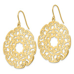 Load image into Gallery viewer, 14K Yellow Gold Fancy Lace Filigree Dangle Earrings