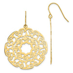 Load image into Gallery viewer, 14K Yellow Gold Fancy Lace Filigree Dangle Earrings