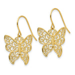Load image into Gallery viewer, 14K Yellow Gold Butterfly Earrings
