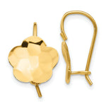 Load image into Gallery viewer, 14K Yellow Gold Concave Hammered Flower Disc Earrings