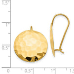Load image into Gallery viewer, 14K Yellow Gold Hammered Circle Earrings