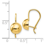 Load image into Gallery viewer, 14K Yellow Gold 8mm Hollow Half Ball Earrings