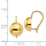 Load image into Gallery viewer, 14K Yellow Gold 10.50mm Hollow Half Ball Earrings