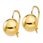 Load image into Gallery viewer, 14K Yellow Gold 12mm Hollow Half Ball Earrings