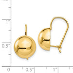 Load image into Gallery viewer, 14K Yellow Gold 12mm Hollow Half Ball Earrings