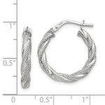 Load image into Gallery viewer, 14K White Gold Twisted Textured Hoop Earrings 3mm width