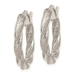 Load image into Gallery viewer, 14K White Gold Twisted Textured Hoop Earrings 3mm width