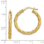 Load image into Gallery viewer, 14K Yellow Gold Twisted Textured Hoop Earrings 32mm length