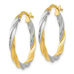 Load image into Gallery viewer, 14K Yellow Gold & Rhodium Twisted Hoop Earrings 2.5mm width
