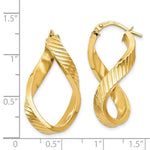 Load image into Gallery viewer, 14K Yellow Gold Twisted Textured Oval Hoop Earrings 38mm length