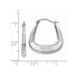 Load image into Gallery viewer, 14K White Gold Polished, Satin and Diamond-cut Hoop Earrings 5mm width