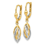 Load image into Gallery viewer, 14K Two-tone Gold Polished Dangle Leverback Earrings