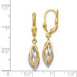 Load image into Gallery viewer, 14K Two-tone Gold Polished Dangle Leverback Earrings