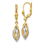 Load image into Gallery viewer, 14K Two-tone Gold Polished Dangle Leverback Earrings