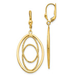 Load image into Gallery viewer, 14K Yellow Gold Textured and Polished Dangle Leverback Earrings