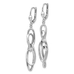Load image into Gallery viewer, 14K White Gold Polished Dangle Leverback Earrings