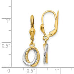 Load image into Gallery viewer, 14K Two-tone Gold Textured and Polished Dangle Leverback Earrings