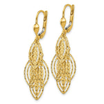 Load image into Gallery viewer, 14K Yellow Gold Textured and Polished Dangle Leverback Earrings