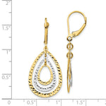 Load image into Gallery viewer, 14K Two-tone Gold Diamond Cut Leverback Earrings