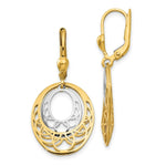 Load image into Gallery viewer, 14K Two-tone Gold Polished Leverback Earrings