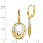 Load image into Gallery viewer, 14K Two-tone Gold Polished Leverback Earrings