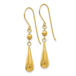 Load image into Gallery viewer, 14K Yellow Gold Grooved Puffed Teardrop Shepherd Hook Earrings