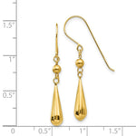 Load image into Gallery viewer, 14K Yellow Gold Grooved Puffed Teardrop Shepherd Hook Earrings