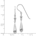 Load image into Gallery viewer, 14K White Gold Grooved Puffed Teardrop Shepherd Hook Earrings