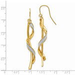 Load image into Gallery viewer, 14K Yellow Gold Polished Glitter Infused Spiral Dangle Earrings