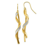 Load image into Gallery viewer, 14K Yellow Gold Polished Glitter Infused Spiral Dangle Earrings