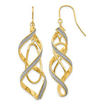 Load image into Gallery viewer, 14K Yellow Gold Polished Glitter Infused Spiral Dangle Earrings