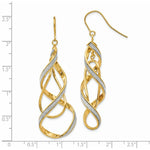 Load image into Gallery viewer, 14K Yellow Gold Polished Glitter Infused Spiral Dangle Earrings