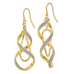 Load image into Gallery viewer, 14K Yellow Gold Polished Glitter Infused Spiral Dangle Earrings